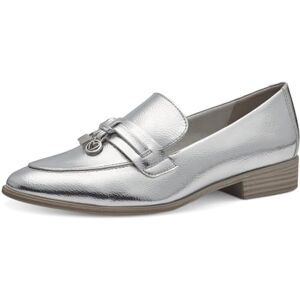 MARCO TOZZI Damen Loafer mit Absatz Elegant Bequem, Silber (Silber), 38 EU MARCO TOZZI Damen Loafer mit Absatz Elegant Bequem, Silber (Silber), 38 EU