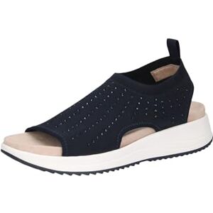 CAPRICE Damen Sandalen flach weiches Fußbett Bequem, Blau (Ocean Knit), 39 EU CAPRICE Damen Sandalen flach weiches Fußbett Bequem, Blau (Ocean Knit), 39 EU