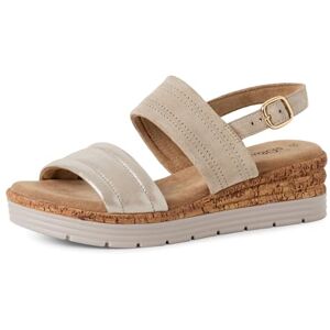 s.Oliver Damen Sandalen mit Keilabsatz aus Leder Sommer, Beige (Beige Comb), 40 EU s.Oliver Damen Sandalen mit Keilabsatz aus Leder Sommer, Beige (Beige Comb), 40 EU