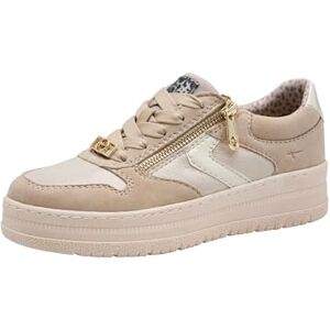 Tamaris Comfort Damen Sneaker flach zum Schnüren mit Reißverschluss, Beige (Beige Comb), 37 EU Tamaris Comfort Damen Sneaker flach zum Schnüren mit Reißverschluss, Beige (Beige Comb), 37 EU