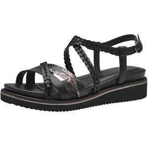 Tamaris Damen Plateau Sandalen Leder Sommer; BLACK/schwarz; 37 EU Tamaris Damen Plateau Sandalen Leder Sommer; BLACK/schwarz; 37 EU