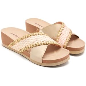 GIOSEPPO Geflochtene Sandalen mit Keilabsatz Oma, Rosegold, 36 EU GIOSEPPO Geflochtene Sandalen mit Keilabsatz Oma, Rosegold, 36 EU