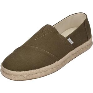 TOMS Alp Rope 2.0 Herren-Loafer, flach, Olive Recycelte Baumwolle Slubby Woven, 44.5 EU TOMS Alp Rope 2.0 Herren-Loafer, flach, Olive Recycelte Baumwolle Slubby Woven, 44.5 EU