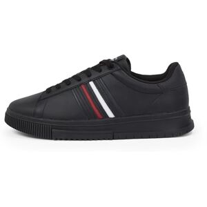 Tommy Hilfiger Herren Cupsole Sneaker Modern Stripes mit Logo, Schwarz (Black), 44 Tommy Hilfiger Herren Cupsole Sneaker Modern Stripes mit Logo, Schwarz (Black), 44