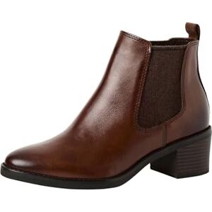 MARCO TOZZI Damen Stiefeletten aus Leder mit Blockabsatz, Braun (Chestnut), 39 EU MARCO TOZZI Damen Stiefeletten aus Leder mit Blockabsatz, Braun (Chestnut), 39 EU