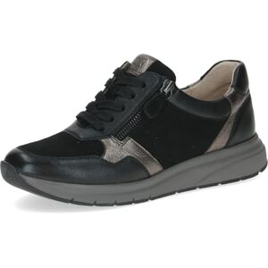 CAPRICE Damen Sneaker flach aus Leder mit Wechselfußbett, Schwarz (Black Comb), 41 EU CAPRICE Damen Sneaker flach aus Leder mit Wechselfußbett, Schwarz (Black Comb), 41 EU