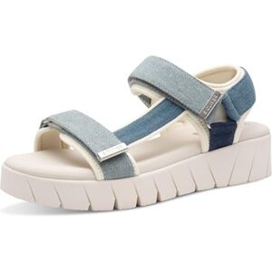 s.Oliver Damen Sandalen flach mit Klettverschluss Plateau, Blau (Denim Comb.), 38 EU s.Oliver Damen Sandalen flach mit Klettverschluss Plateau, Blau (Denim Comb.), 38 EU