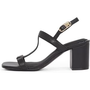 Tommy Hilfiger Damen Sandalen mit Absatz Block Heel aus Leder, Schwarz (Black), 36 Tommy Hilfiger Damen Sandalen mit Absatz Block Heel aus Leder, Schwarz (Black), 36