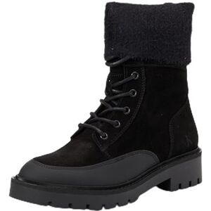Calvin Damen Mid Boot Stiefel Combat Lace Up aus Wildleder, Schwarz (Triple Black), 38 Calvin Damen Mid Boot Stiefel Combat Lace Up aus Wildleder, Schwarz (Triple Black), 38