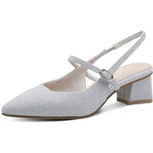 MARCO TOZZI Damen Pumps weiches Feel Me Fußbett Leder Decksohle Modern, metallic (Silver), 38 EU MARCO TOZZI Damen Pumps weiches Feel Me Fußbett Leder Decksohle Modern, metallic (Silver), 38 EU