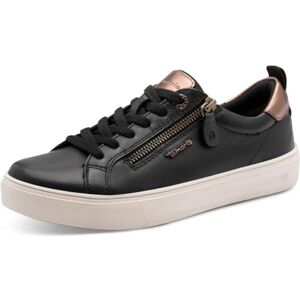 Tamaris Damen Wide Fit Damen Sneaker flach mit Reißverschluss Freizeit, schwarz (Black), 39 EU Tamaris Damen Wide Fit Damen Sneaker flach mit Reißverschluss Freizeit, schwarz (Black), 39 EU