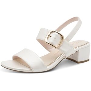 MARCO TOZZI Damen Sandale weiches Feel Me Fußbett Vegan weiches Innenfutter Stylisch, metallic (IVORY METALLIC), 40 EU MARCO TOZZI Damen Sandale weiches Feel Me Fußbett Vegan weiches Innenfutter Stylisch, metallic (IVORY METALLIC), 40 EU