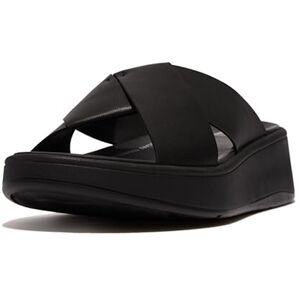 Fitflop Damen F-Mode Leather Flatform Cross Slides Keilsandale, Schwarz, 42 EU Fitflop Damen F-Mode Leather Flatform Cross Slides Keilsandale, Schwarz, 42 EU