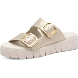 s.Oliver Damen Pantoletten mit Schnallen Plateau, Gold (Champagne), 37 EU s.Oliver Damen Pantoletten mit Schnallen Plateau, Gold (Champagne), 37 EU