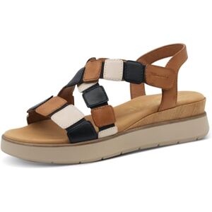 Tamaris Comfort Damen Sandalen flach aus Leder Sommer, Braun (Cognac Comb), 39 EU Tamaris Comfort Damen Sandalen flach aus Leder Sommer, Braun (Cognac Comb), 39 EU