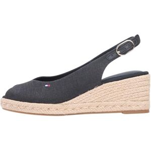 Tommy Hilfiger Damen Mid Wedge Espad Slingback FW0FW09228 Wedge Espadrilles, Schwarz (Schwarz), 4 Tommy Hilfiger Damen Mid Wedge Espad Slingback FW0FW09228 Wedge Espadrilles, Schwarz (Schwarz), 4