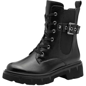 MARCO TOZZI Damen Stiefeletten zum Schnüren mit Schnalle Blockabsatz, Schwarz (Black), 41 EU MARCO TOZZI Damen Stiefeletten zum Schnüren mit Schnalle Blockabsatz, Schwarz (Black), 41 EU