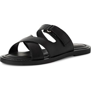 MARCO TOZZI Damen Pantoletten aus Leder mit Klettverschluss, Schwarz (Black), 39 EU MARCO TOZZI Damen Pantoletten aus Leder mit Klettverschluss, Schwarz (Black), 39 EU