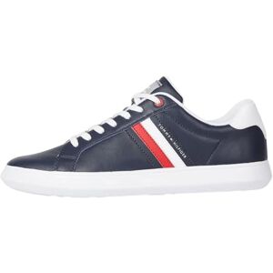 Tommy Hilfiger Herren Cupsole Sneaker Essential Leather Low Top, Blau (Desert Sky), 41 Tommy Hilfiger Herren Cupsole Sneaker Essential Leather Low Top, Blau (Desert Sky), 41