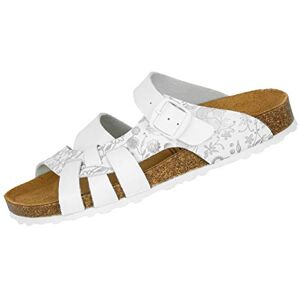 Lico Damen Bioline Flora Hausschuh, Weiß Silber, 38 EU Lico Damen Bioline Flora Hausschuh, Weiß Silber, 38 EU