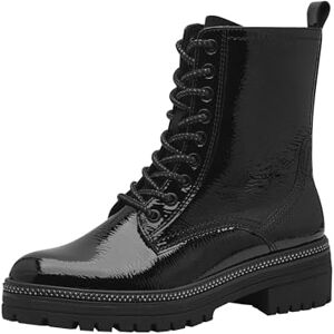 MARCO TOZZI Damen Stiefeletten zum Schnüren mit Blockabsatz mit Reißverschluss, Schwarz (Black Patent), 39 EU MARCO TOZZI Damen Stiefeletten zum Schnüren mit Blockabsatz mit Reißverschluss, Schwarz (Black Patent), 39 EU