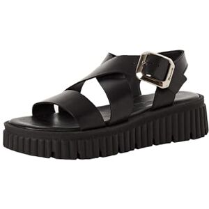 Tamaris Damen Sandalette mit Keilabsatz, schwarz, 37 EU Tamaris Damen Sandalette mit Keilabsatz, schwarz, 37 EU