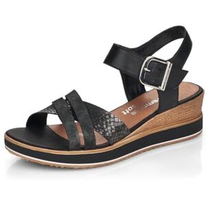 Remonte Damen Keilsandalen D6454, Frauen Sandalen,Keilsandaletten,Keilabsatz,Wedge-Heel,hoch,Sommerschuhe,Freizeitschuhe,schwarz Kombi (00),40 EU Remonte Damen Keilsandalen D6454, Frauen Sandalen,Keilsandaletten,Keilabsatz,Wedge-Heel,hoch,Sommerschuhe,Freizeitschuhe,schwarz Kombi (00),40 EU