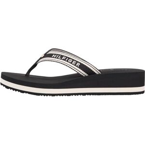 Tommy Hilfiger Damen Flip Flops Flag Print Summer mit Keilabsatz, Schwarz (Black), 42 Tommy Hilfiger Damen Flip Flops Flag Print Summer mit Keilabsatz, Schwarz (Black), 42