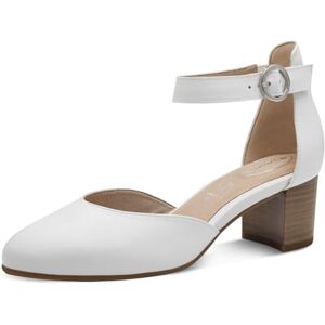 Tamaris Comfort Damen Pumps mit Riemen aus Leder Elegant, Weiß (White Nappa), 39 EU Tamaris Comfort Damen Pumps mit Riemen aus Leder Elegant, Weiß (White Nappa), 39 EU