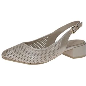 CAPRICE Comfort Damen Slingpumps aus Leder mit Blockabsatz, Beige (Taupe Metallic), 38 EU CAPRICE Comfort Damen Slingpumps aus Leder mit Blockabsatz, Beige (Taupe Metallic), 38 EU