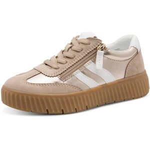 Tamaris Damen Wide FIT Sneaker flach mit Reißverschluss Freizeit, metallic (lt Gold Comb), 39 EU Tamaris Damen Wide FIT Sneaker flach mit Reißverschluss Freizeit, metallic (lt Gold Comb), 39 EU