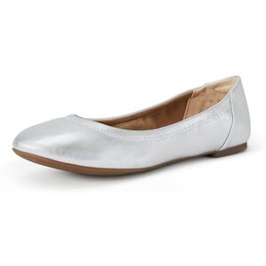 Amazon Essentials Damen Ballerinas Belice Zum Hineinschlüpfen, Silber, 41 EU Weit Amazon Essentials Damen Ballerinas Belice Zum Hineinschlüpfen, Silber, 41 EU Weit