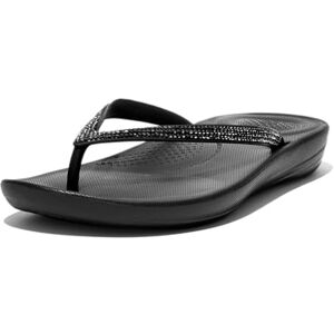 Fitflop Women's Sparkle Classic iQushion Flip Flops Lightweight & Comfortable with Natural Arch Support Black 4 UK Fitflop Women's Sparkle Classic iQushion Flip Flops Lightweight & Comfortable with Natural Arch Support Black 4 UK