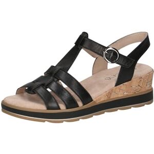 CAPRICE Damen Sandalen mit Keilabsatz aus Leder mit Klettverschluss, Schwarz (Black Nappa), 39 EU CAPRICE Damen Sandalen mit Keilabsatz aus Leder mit Klettverschluss, Schwarz (Black Nappa), 39 EU