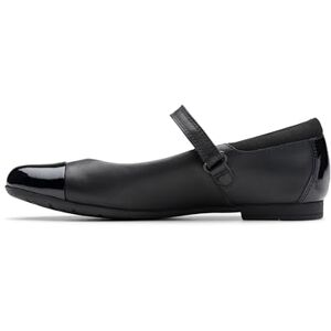 Clarks Mädchen Scala Gem K Geschlossene Ballerinas, Schwarzes Leder, 35 EU Clarks Mädchen Scala Gem K Geschlossene Ballerinas, Schwarzes Leder, 35 EU
