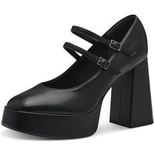 Tamaris Damen Pumps mit Riemchen Vegan Blockabsatz; Black MATT/schwarz; 39 Tamaris Damen Pumps mit Riemchen Vegan Blockabsatz; Black MATT/schwarz; 39