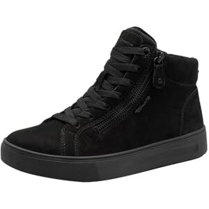 Tamaris Comfort Damen Sneaker hoch zum Schnüren mit Reißverschluss, Schwarz (Black Nubuk), 38 EU Tamaris Comfort Damen Sneaker hoch zum Schnüren mit Reißverschluss, Schwarz (Black Nubuk), 38 EU