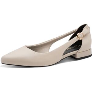 MARCO TOZZI Damen Ballerinas weiches Feel Me Fußbett Leder weiches Innenfutter Spitz, beige (Cream), 38 EU MARCO TOZZI Damen Ballerinas weiches Feel Me Fußbett Leder weiches Innenfutter Spitz, beige (Cream), 38 EU