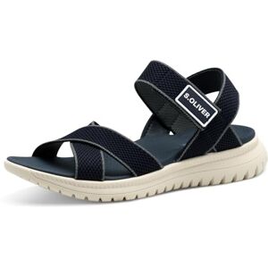 s.Oliver Damen Sandalen flach mit Klettverschluss Elastisch, Blau (Navy), 39 EU s.Oliver Damen Sandalen flach mit Klettverschluss Elastisch, Blau (Navy), 39 EU