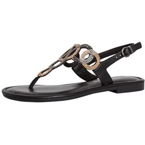 Tamaris Damen Sandalen Zehentrenner Leder Sommer; BLACK COMB/schwarz; 36 EU Tamaris Damen Sandalen Zehentrenner Leder Sommer; BLACK COMB/schwarz; 36 EU