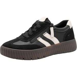 Tamaris Damen Wide FIT Sneaker flach mit Reißverschluss Freizeit, Schwarz (Black Comb), 36 EU Tamaris Damen Wide FIT Sneaker flach mit Reißverschluss Freizeit, Schwarz (Black Comb), 36 EU