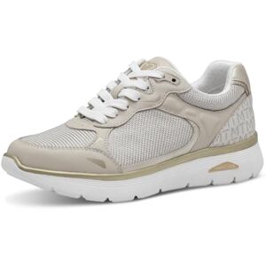 MARCO TOZZI Damen Sneaker flach mit Schnürsenkeln Bequem, Beige (Cream Comb), 38 EU MARCO TOZZI Damen Sneaker flach mit Schnürsenkeln Bequem, Beige (Cream Comb), 38 EU
