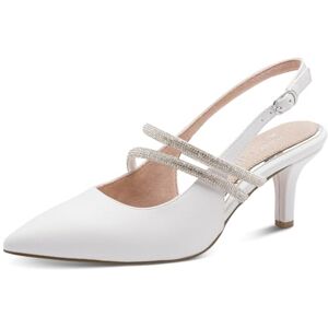 MARCO TOZZI Damen Pumps weiches Feel Me Fußbett Leder Decksohle Modisch, weiß (White), 39 EU MARCO TOZZI Damen Pumps weiches Feel Me Fußbett Leder Decksohle Modisch, weiß (White), 39 EU
