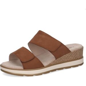 CAPRICE Damen Keilsandale aus Leder, Braun (Cognac NUBUC), 39 CAPRICE Damen Keilsandale aus Leder, Braun (Cognac NUBUC), 39