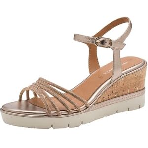 Tamaris Damen Sandalette mit Keilabsatz, metallic, 36 EU Tamaris Damen Sandalette mit Keilabsatz, metallic, 36 EU