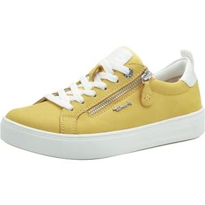 Tamaris Damen Wide Fit Damen Sneaker flach mit Reißverschluss Freizeit, Gelb (Yellow Nubuc), 40 EU Tamaris Damen Wide Fit Damen Sneaker flach mit Reißverschluss Freizeit, Gelb (Yellow Nubuc), 40 EU
