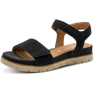 Tamaris Damen Wide Fit Damen Sandalen flach aus Leder mit Klettverschluss, blau (Navy Nubuk), 40 EU Tamaris Damen Wide Fit Damen Sandalen flach aus Leder mit Klettverschluss, blau (Navy Nubuk), 40 EU