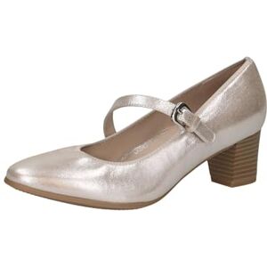 CAPRICE Damen Pumps aus Leder mit Riemen, Beige (Taupe Metallic), 38.5 EU CAPRICE Damen Pumps aus Leder mit Riemen, Beige (Taupe Metallic), 38.5 EU