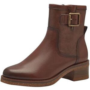 MARCO TOZZI Damen Stiefeletten mit Absatz mit Lederanteil mit Reißverschluss, Braun (Cognac), 40 EU MARCO TOZZI Damen Stiefeletten mit Absatz mit Lederanteil mit Reißverschluss, Braun (Cognac), 40 EU
