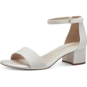 Tamaris Damen Sandalette mit Blockabsatz, weiß, 37 EU Tamaris Damen Sandalette mit Blockabsatz, weiß, 37 EU